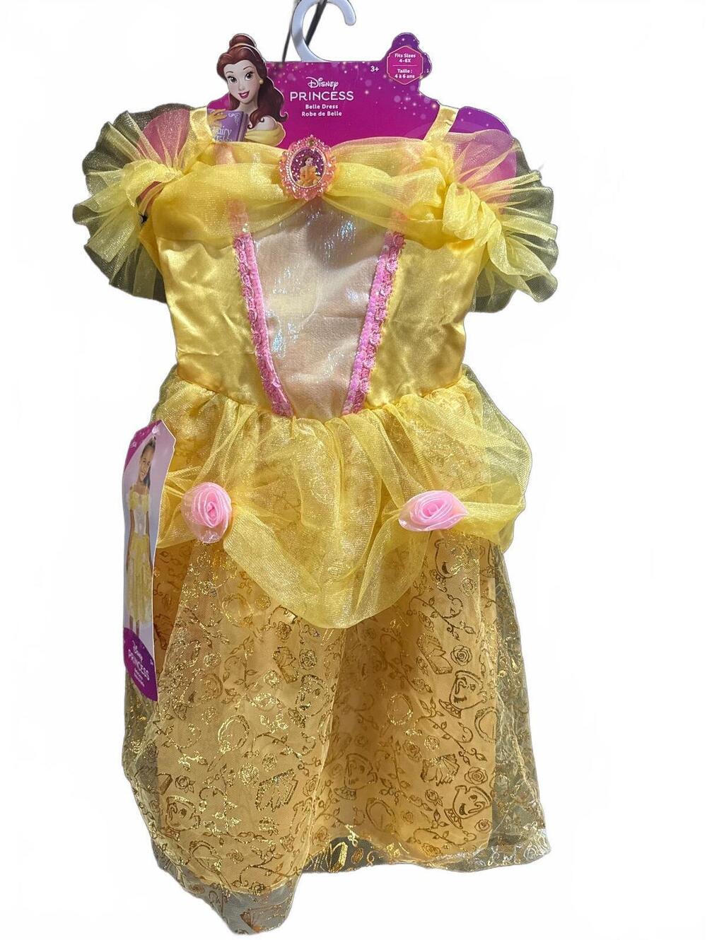 Disney Princess Belle Dress Up Costume Girls Size 4-6X Beauty & the Beast NWT